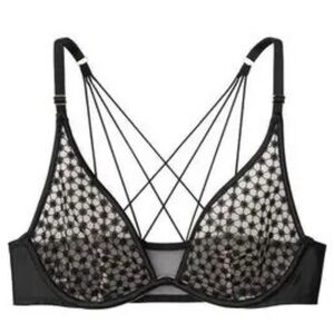 Victoria's Secret Black Lace Strappy Bra